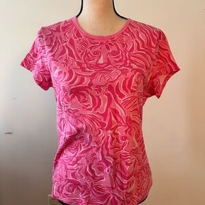 Lilly Pulitzer Vibrant Pink Tony Print Short Sleeve Tee